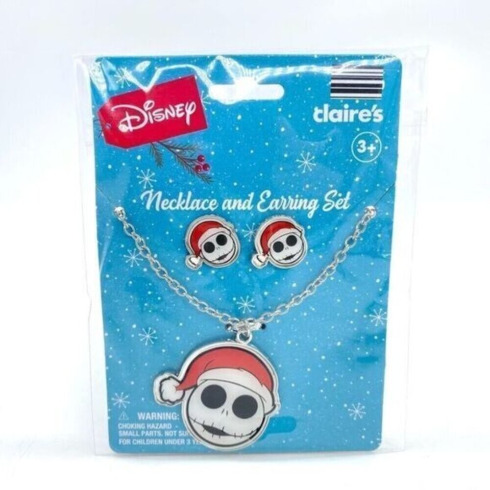 Nightmare Before Christmas Claire’s Jack Skellington Necklace and Earrings Set